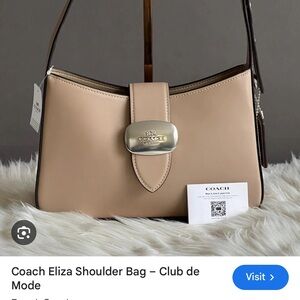 Coach Eliza Shoulder Bag in Cream and Brown